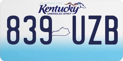 KY license plate 839UZB