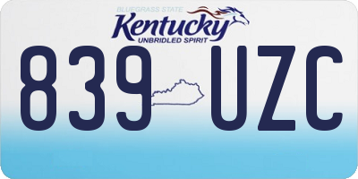 KY license plate 839UZC