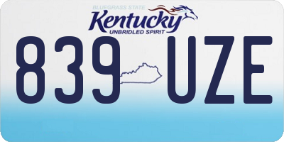 KY license plate 839UZE