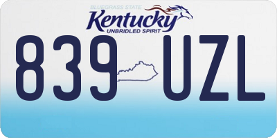 KY license plate 839UZL