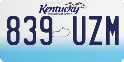 KY license plate 839UZM