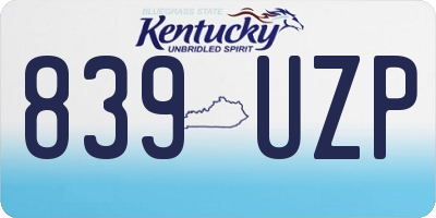 KY license plate 839UZP
