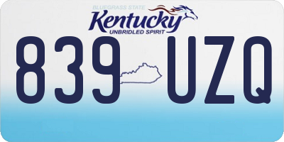 KY license plate 839UZQ
