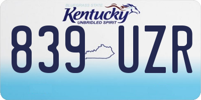 KY license plate 839UZR