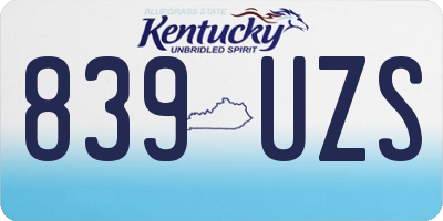 KY license plate 839UZS