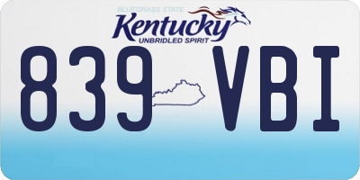KY license plate 839VBI