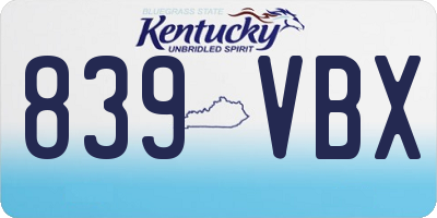 KY license plate 839VBX