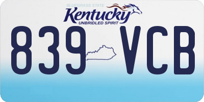 KY license plate 839VCB