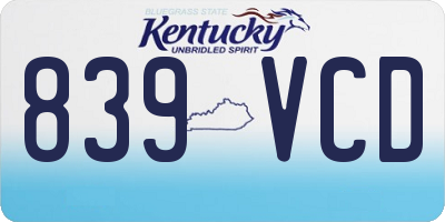KY license plate 839VCD