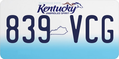 KY license plate 839VCG