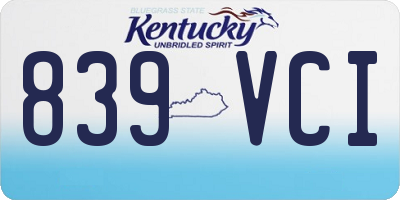 KY license plate 839VCI