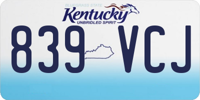 KY license plate 839VCJ