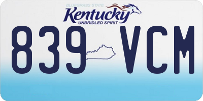 KY license plate 839VCM