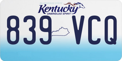 KY license plate 839VCQ