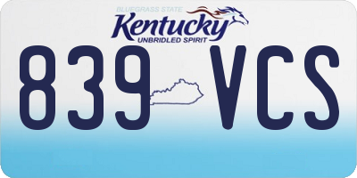 KY license plate 839VCS