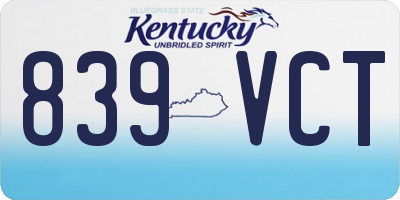 KY license plate 839VCT
