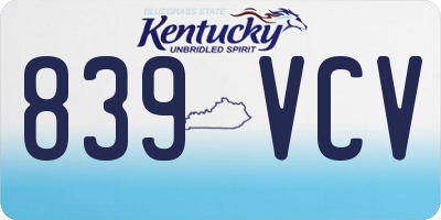 KY license plate 839VCV