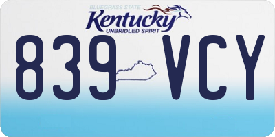 KY license plate 839VCY