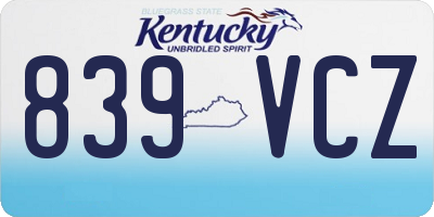 KY license plate 839VCZ