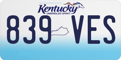 KY license plate 839VES
