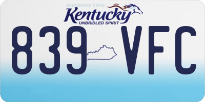 KY license plate 839VFC