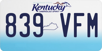 KY license plate 839VFM