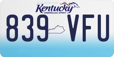 KY license plate 839VFU