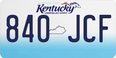 KY license plate 840JCF