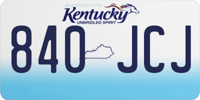 KY license plate 840JCJ