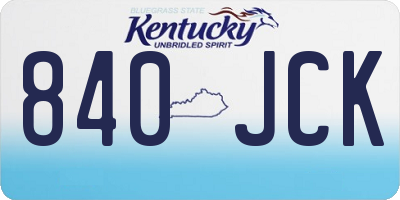 KY license plate 840JCK