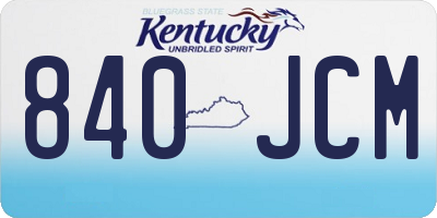 KY license plate 840JCM