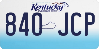 KY license plate 840JCP