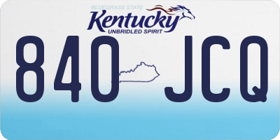 KY license plate 840JCQ