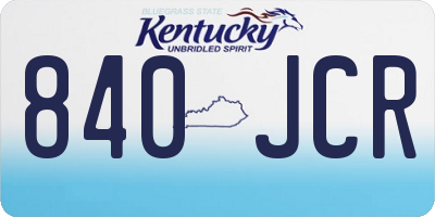 KY license plate 840JCR