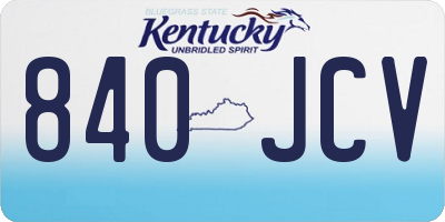 KY license plate 840JCV