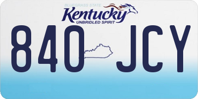 KY license plate 840JCY