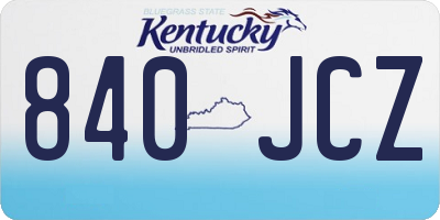 KY license plate 840JCZ
