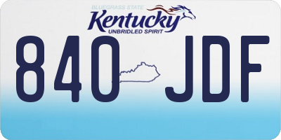 KY license plate 840JDF
