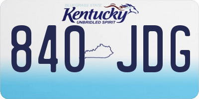 KY license plate 840JDG