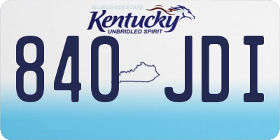 KY license plate 840JDI