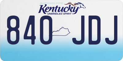 KY license plate 840JDJ