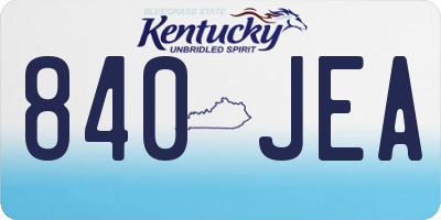 KY license plate 840JEA