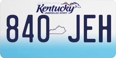 KY license plate 840JEH