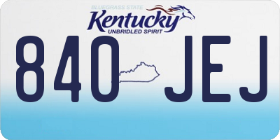 KY license plate 840JEJ
