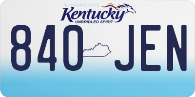 KY license plate 840JEN