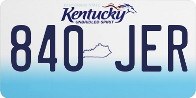 KY license plate 840JER