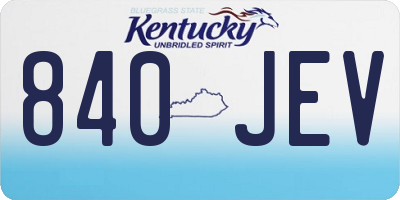 KY license plate 840JEV