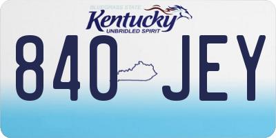 KY license plate 840JEY