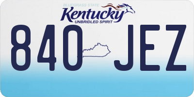 KY license plate 840JEZ
