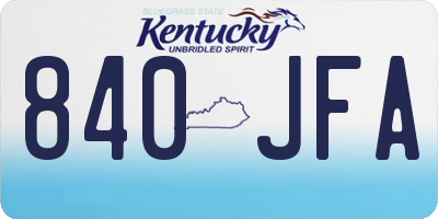 KY license plate 840JFA